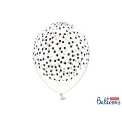 Globos transparentes con puntos negros 6 uds 30 cm 5902230764200 SB14C 208 099B 6