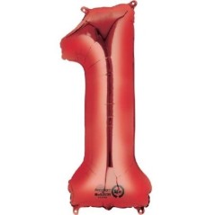 Globo numero 1 rojo de foil para helio o aire 86 x 55 cm 26635282741 2827401