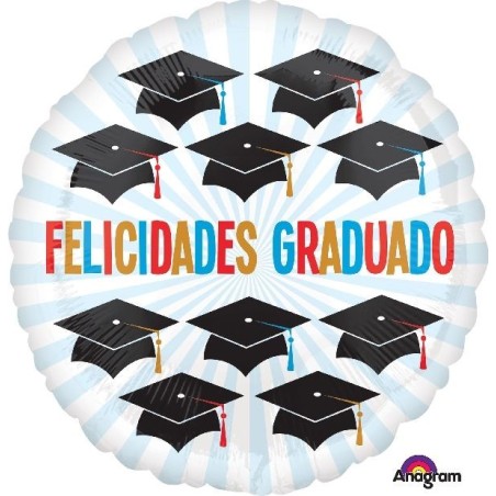 Globo Felicidades Graduado 45 cm helio o aire 26635349611 3496101