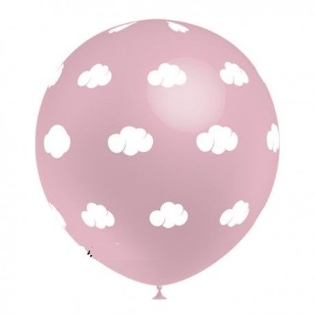 Globo rosa nubes blancas 10 uds 30 cm 8436540882349 88234