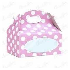 Cajita rosa lunares blancos con ventana 8423138532830 016001230VE