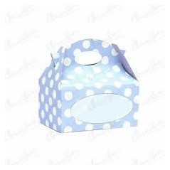 Cajita azul lunares blancos con ventana 8423138532861 016001231VE