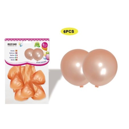 Globos color melocoton 6 uds 8800884012401 401240