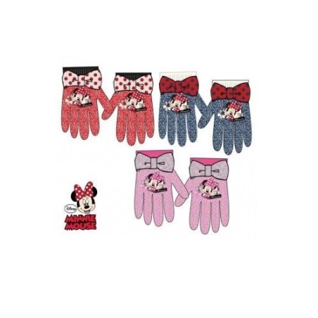 Guantes minnie mouse invierno para niña rosas AZUL