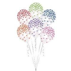 Globos transparentes confetti colores surtidos 6 uds 13051799007 9902932