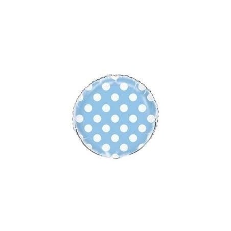 Globo azul lunares redondo 45 cm 11179555833 55583
