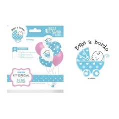 Globos para bouquet 6 unidades bebe a bordo nino 8436540882080 HG7086