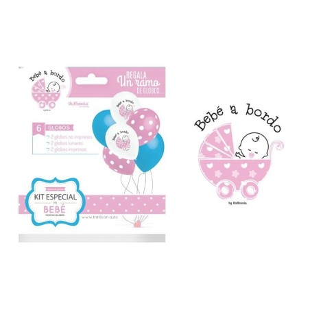 Globos para bouquet 6 unidades bebe a bordo nina 8436540882097 HG7087