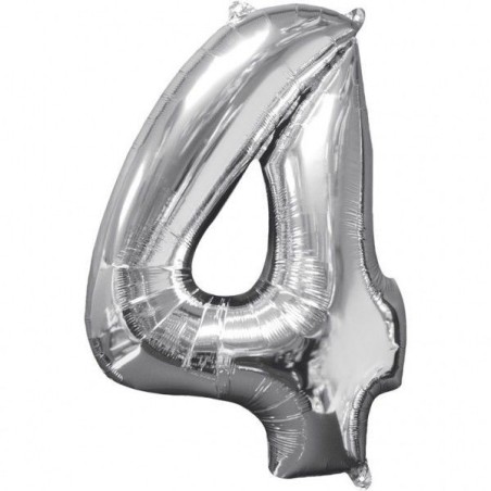 Globo numero plateado 66 x 43 cm para helio 26635319584 3195801
