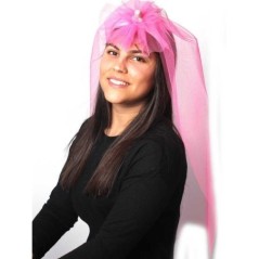 Velo de novia tul fucsia con pito glitter 8435097835792 3579