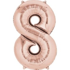 Globo numero 8 rosa dorado de foil para helio o aire 86 x 55 cm 8433584587407 3621901