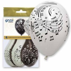 Globos musica de latex 6 uds 30 cm 8429412007902 5718