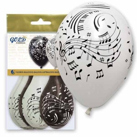 Globos musica de latex 6 uds 30 cm 8429412007902 5718
