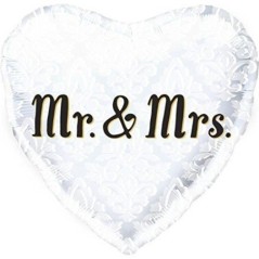 Globo corazon para boda mr & mrs foil 45 cm 847881010359 103501