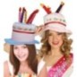 Gorro Feliz cumpleaños velas rosa o azul