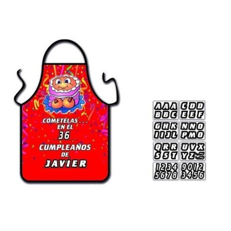 Delantal tarta tetas personalizable numeros 8435097834047 3404