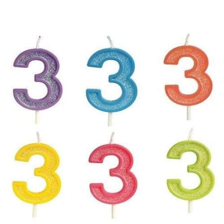 Vela numeros colores surtidos cumpleanos tarta 8434077325254 32525