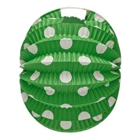 Farolillo esferico verde lunares blancos 22 cm 8422935612462 61246