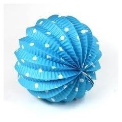 Farolillo azul lunares esferico 22 cm feria fies 8422935612349 61234