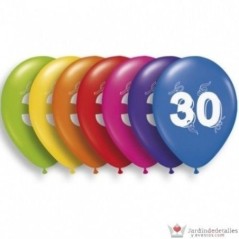 Globos numero 30 latex 8 unidades 8429412054302 5206 30