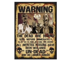 Letreros zombies warning de 38 x28 cm 2 unidades 8434077199183 19918 GUIRCA