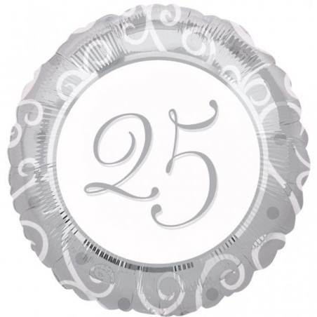 Globo 25 aniversario foil 18  45 cm para helio 80518110569 1105601