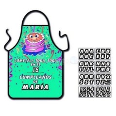 Delantal tarta unisex personalizable anos 8435097834023 3402