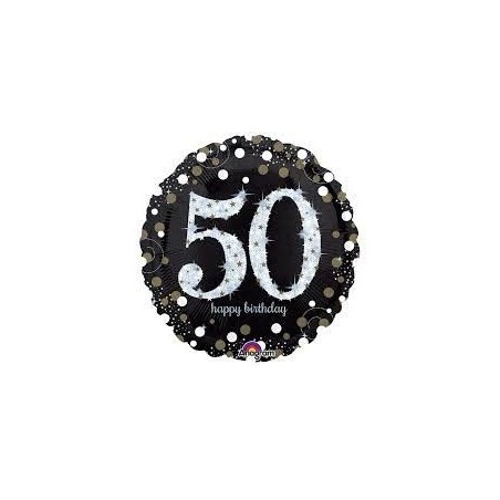 Globo 50 cumpleanos negro brillantes 45 26635321310 3213101