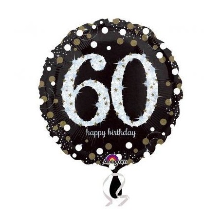 Globo 60 cumpleanos negro y oro 18 45 cm helio 26635321327 3213201