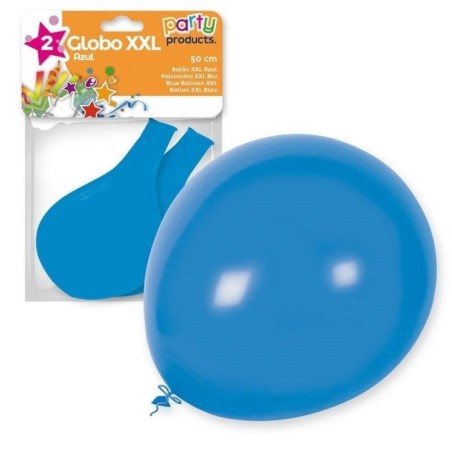 Globo azul xxl 50 cm diametro latex 2 unidades 8424345680840 68084
