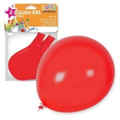 Globo rojo xxl 50 cm diametro latex 2 unidades 8424345680857 68085