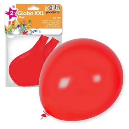 Globo rojo xxl 50 cm diametro latex 2 unidades 8424345680857 68085