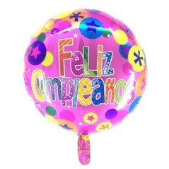 Globo feliz cumpleanos 46 cm 18 rosa 8424345687276 68727