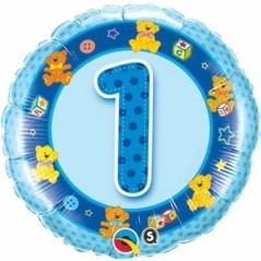 Globo  1 cumpleanos azul 18 45 cm helio o aire 71444262750 26277