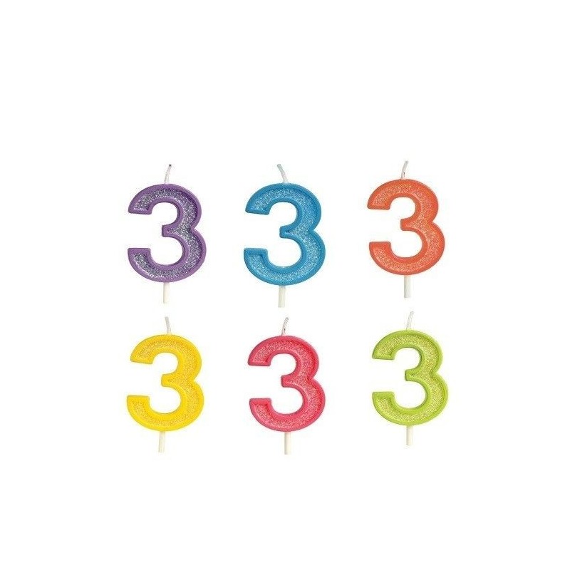 Vela numeros colores surtidos cumpleaños tarta