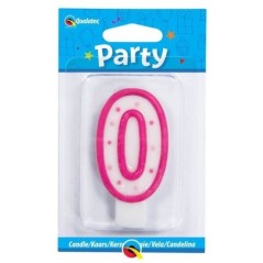 Vela de cumpleaños rosa puntos niña