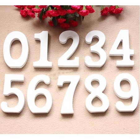Numeros en madera blanca de 11 cm