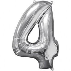 Globo numero plateado 66 x 43 cm para helio
