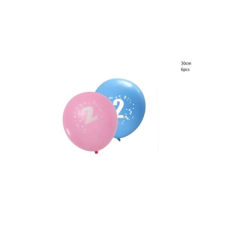 Globos numeros 6 uds de 30 cm