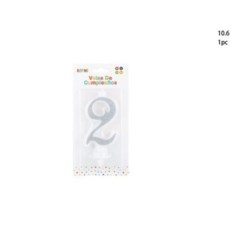 Vela tarta plata purpurina 10 cm