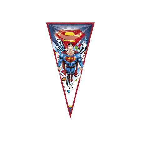 Bolsa cono cumpleaños superman 100 unidad -Tus Disfraces Baratos