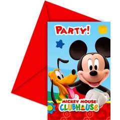 Invitaciones de cumpleaños Mickey Mouse 6 uds