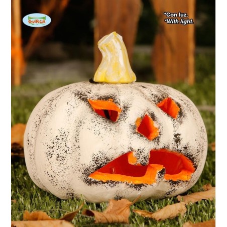 calabaza blanca con luz 13 cm halloween 19699 8434077196991