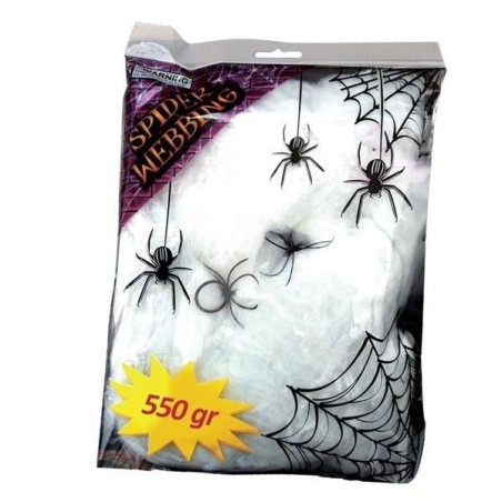 Tela de araña artificial blanca 500 gr decoracion ha