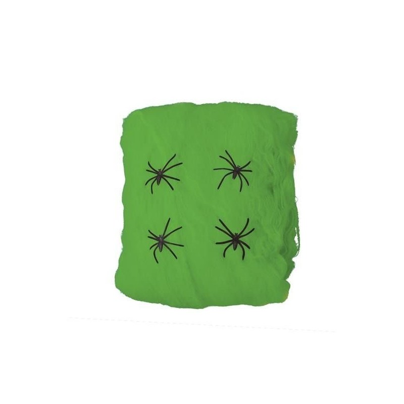 Tela de araña artificial verde 60 gr decoracion ha