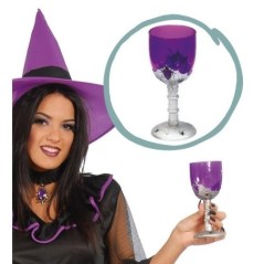 Caliz morado y plata 16 cm para halloween copa 19164 8434077191644