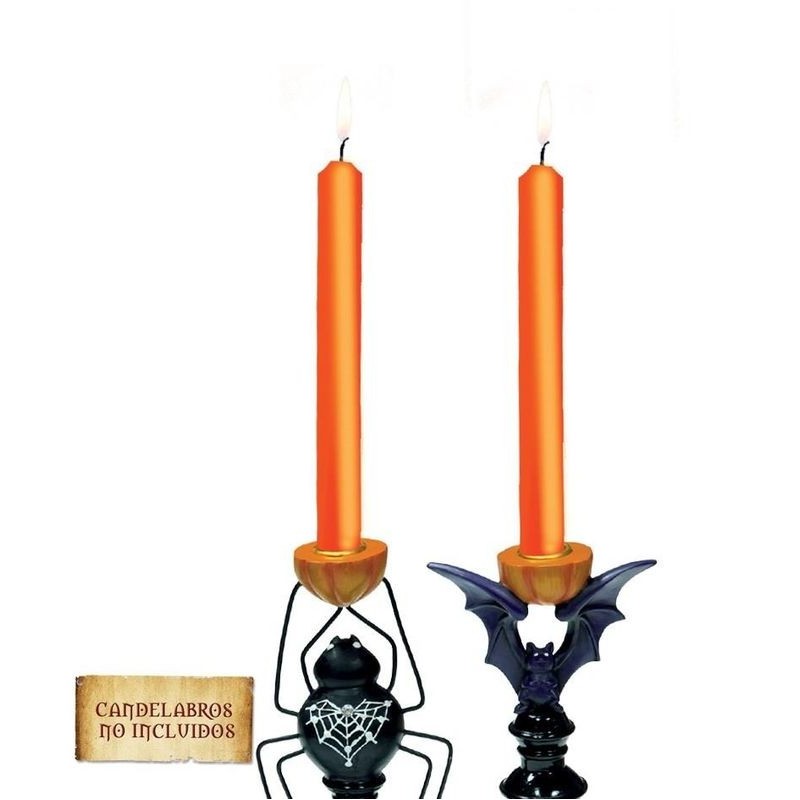 Velas naranjas 2 unid 25 cm para halloween