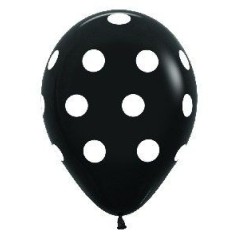 Globo negros puntos blancos 12 30 cm 10 unidades R12 PUNT 080 7703340111032