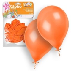 Globos naranjas 12 unidades 23 cm 9 latex 68383JU 8424345683834