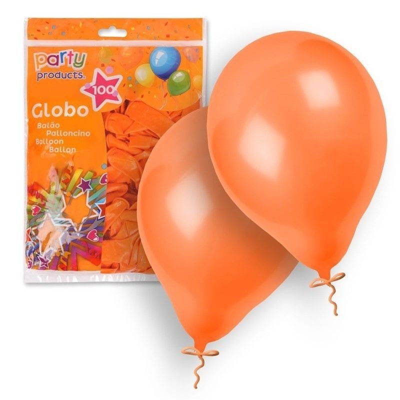 Globos naranjas 100 unidades 23 cm 9  latex